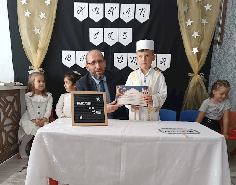 Hisarcıklı Hamza 5 yaşında Kuran-ı Kerim’i hatmetti
